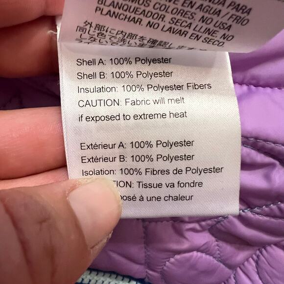 Obermeyer Jacket Girls Kids 5 Floral Purple Reversible Winter Coat - Picture 8 of 9